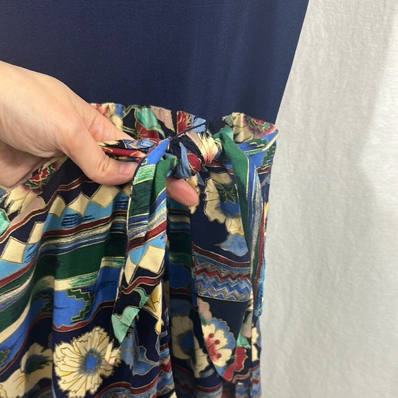 Jessica Howard Vintage Side Tie Faux Wrap Floral Retro Dress Womens Size 8 Boho - Picture 7 of 11